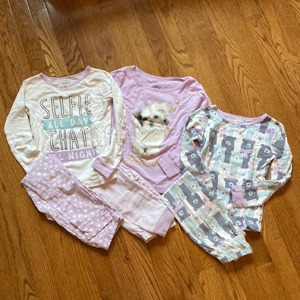 Carter’s PJ Bundle!  3 sets of long sleeve PJ’a. Size 6.